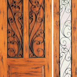 Door with One Sidelite Exterior Prehung Knotty Alder, 3-Panel - Front Doors