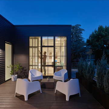 roof deck at dusk