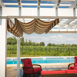 Poolside Pergola with Retractable Shade Canopy/Awning - Pergolas