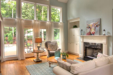 Inspiration for a transitional living room remodel in Charlotte