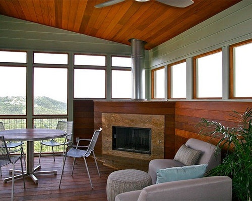 Moderner Wintergarten mit Gaskamin Ideen, Design & Bilder | Houzz