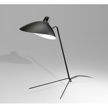 Black Steel Frame With Aluminum Adjustable Shade Table Lamp