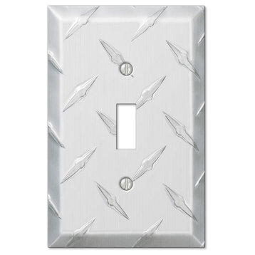 Diamond Plate Aluminum 1-Toggle Wall Plate