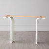 Contemporary Mid Century Minimalist Console Table White Oak Wood Rope Curved Leg