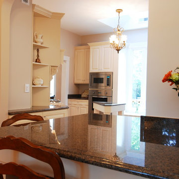 White Maple Traditional Kitchen with Black Granite in Germantown, MD