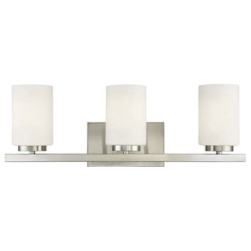 3-Light Bathroom Vanity Light, Brushed Nickel