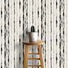 Effusion Stripe Wallcovering, Black & Ivory, Roll, Traditional
