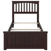 AFI Mission Twin Solid Wood Bed with Footboard with USB Charger in Espresso