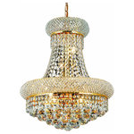 Elegant Lighting - Royal Cut Clear Crystal Primo 8-Light - 1800 Primo Collection Hanging Fixture D16in H20in Lt:8 Gold Finish (Royal Cut Crystal).  This classic elegant Empire series is flowing with symmetry creating a dramatic explosion of brilliance.  Primo is a dynamic collection of chandeliers that add decora