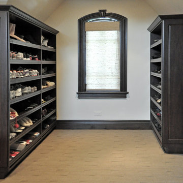 Dark Wood Grained Walk-in Closet