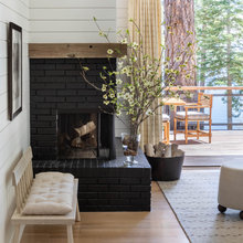 Fireplace without brick surround - only shiplap