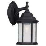 Capital Lighting - Capital Lighting 9832BK Main Street - 12.5" 1 Light Outdoor Wall Mount - Shade Included: TRUE  Room: OutdoorMain Street 12.5" One Light Outdoor Wall Lantern Black Seeded Glass *UL: Suitable for wet locations*Energy Star Qualified: n/a  *ADA Certified: n/a  *Number of Lights: Lamp: 1-*Wattage:100w Medium bulb(s) *Bulb Included:No *Bulb Type:Medium *Finish Type:Black