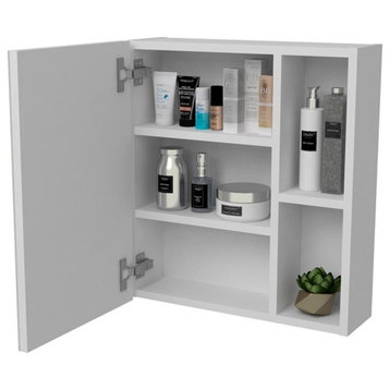 TuHome White Modern Engineered Wood Labelle 19" Mirror Medicine Cabinet