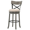 Furniture of America Shae Wood Swivel 29" Barstool in Light Gray (Set of 2)