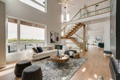 Trendy family room photo in Vancouver