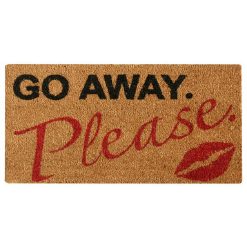 Rubber-Cal "A Polite Kiss Goodbye" Go Away Doormat 15mm X 18" X 30"