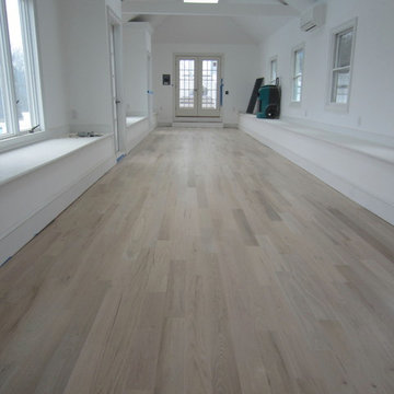 WATER MILL: 4" RED OAK INSTALLED AND PICKLED - 3 COATS BONA TRAFFIC SATIN