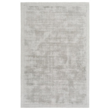 Silk Route Solid and Border Light Gray Area Rug, 9'x12'