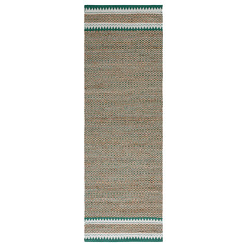 Safavieh Vintage Leather Collection NF874Y Rug, Natural/Green, 2'6" X 8'