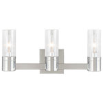 Livex Lighting - Midtown Bath Light, Chrome - The Midtown three light bath fixture in polished chrome finish with clear ribbed glass shade offers a mix of the classic and the modern. Perfect for a contemporary home or a traditional entryway, this transitional fixture is as versatile as it is appealing.