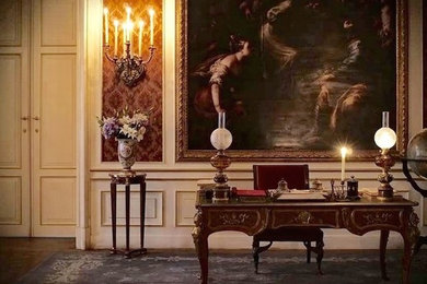 Example of an ornate home office design in Miami