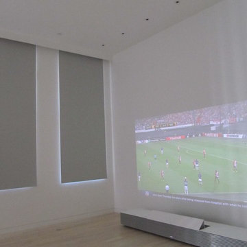Loft Condo with Motorized Sheer & Blackout Drapery