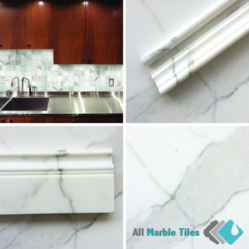 Premium Calacatta Gold Polished Marble Tile and Mosaic Collection