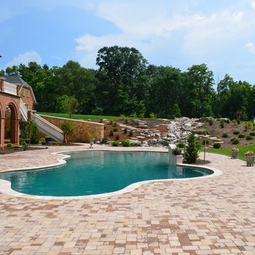 Free-form Gunite Swimming Pool with Waterfeature