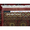 Hand Knotted Mori Bokara Deep Red Soft Wool Oriental Rug, 3'x4'10"