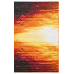 Unique Loom - Unique Loom Orange Metro Sunset Area Rug, 5'x8" - Compelling motifs are found in our enchanting Metropolis Collection. There are colorful bursts of abstract artistry and distinct shapes that add a playful elegance to each rug. The quality and durability of each rug is hard to beat. What makes this collection so intriguing is the contrasting elements and hues. Don't be afraid to lose yourself in our whimsical adornments!