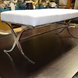 Leather White Bench - Products