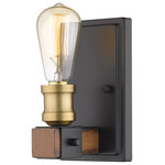 Z-Lite - Kirkland 1 Light Wall Sconce, Rustic Mahogany - Complete with a sleek back piece, this one-light wall sconce is constructed of faux barnwood. Hues of rustic mahogany meet deep tones to create a multidimensional visual.