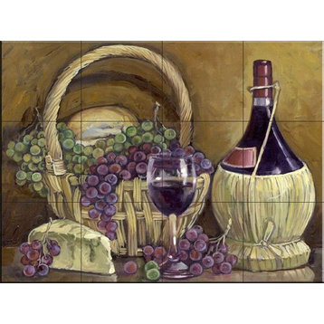 Tile Mural, Chianti With Goodies by Theresa Kasun