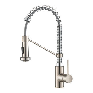 Zenvida Single Handle Pull Out Sprayer Kitchen Faucet Brushed