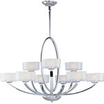Maxim Lighting International - Elle 9-Light Chandelier, Polished Chrome, Frosted - Shed some light on your next family gathering with the Elle Chandelier. This 9-light chandelier is beautifully finished in a unique color with frosted glass shades. Hang the Elle Chandelier over your dining table for a classic look, or in your entryway to welcome guests to your home.