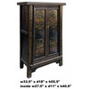 Chinese Vintage Distressed Color Scenery Graphic Dresser Cabinet Hcs7064