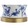 Penelope 22" Chinoiserie Table Lamp, Blue and White