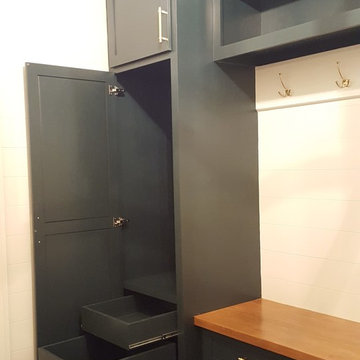 Mudroom Cabinets with Shiplap Walls