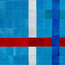 Linear Blue Cowhide Rug, 140x200 cm