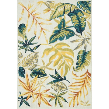 Easy Care / Outdoor Oasis OS-08 Area Rug by Loloi, Ivory / Multi, 5'2"x7'5"