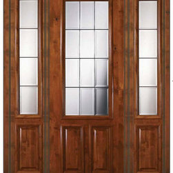 Pre-hung French Side lights Door 96 Alder French 2/3 Lite Glass - Patio Doors