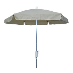 FiberBuilt Umbrellas LLC - FiberBuilt Umbrellas 7.5 Ft Hexagon Beige Vinyl Garden Umbrella - Outdoor Umbrellas