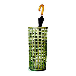 Rustic Green Umbrella Stand with Liner - Coatracks And Umbrella Stands