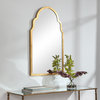 Gold Leaf Arched Wall Mirror, Bathroom Mirror, 21 X 37