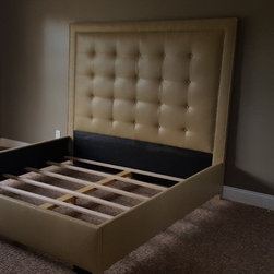 Grid stitch headboard and bed frame - Headboards