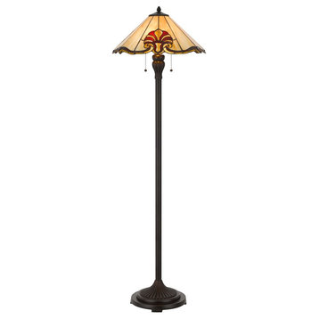 Cal Lighting Tiffany 2 Light Umbrella Floor Lamp, Tiffany/Tiffany