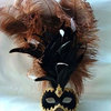 Si Lucia Columbina Velvet With Plume Mask