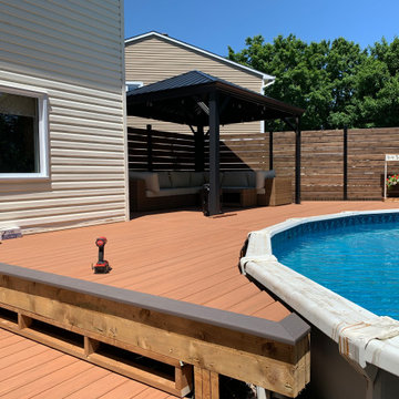Azek Cypress and Dark hickory deck around pool