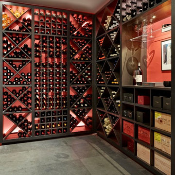 Rustic Wandsworth Wine Cellar with Slate Wall