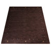 Hand Knotted Loom Wool Area Rug Contemporary Brown